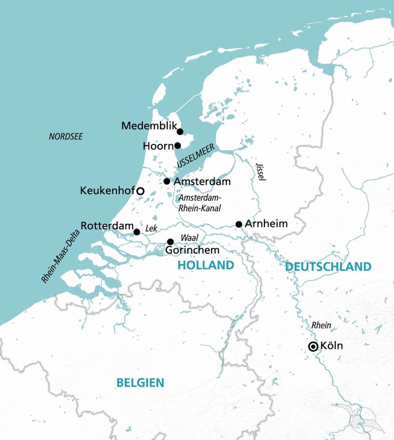 Karte Höhepunkte Holland